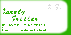 karoly freiler business card